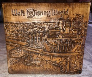 Vintage Walt Disney World Ceramic Wood Look Treasure Craft Napkin Holder Rare