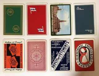 8 Vintage Playing Cards Court Cards European Queens D Misc Backs 2