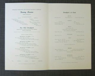 1940s Spokane,  Portland and Seattle Railway Dining Morning Menu,  BONNEVILLE DAM 2