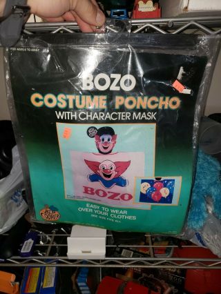 Vintage 1989 Bozo The Clown Costume Poncho Ben Cooper Rare