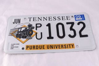 Vintage Tennessee Purdue University Boilermakers License Plate Exp 2009 Pu1032