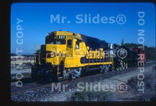 Slide Atsf Santa Fe Gp30 3211 & 2 - 6 - 2 1010 W/caboose In 1979