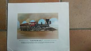 The General Locomotive Of Western & Atlantic Rr Vintage Print 11x14 Civil War