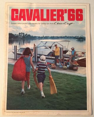 Vtg Cavalier 66 Advertisement Sales Brochure Chris - Craft Boating Yachts Marina