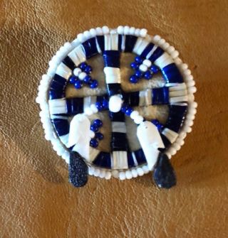 Awesome Neat Native American Lakota Sioux Quilled And Beaded Pin