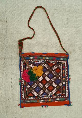 Antique Traditional Folk Balkan Bulgarian Alevi Hand - Woven Woolen Wedding Bag