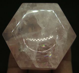 53mm 2.  9oz Natural Pink Rose Quartz Crystal Base For Sphere Egg Display Stand