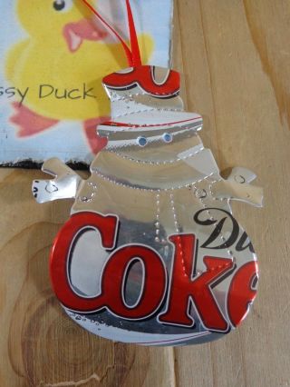 Snowman Ornament 4 " Coca Cola Coke Logo Pop Soda Can Aluminum Foam Red Christmas