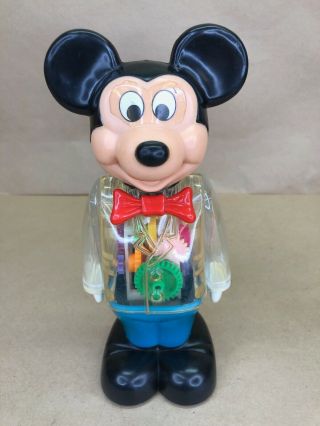 4 Vintage Mickey Mouse Toys Walt Disney Productions Coin Bank Puppet Bottle etc. 4