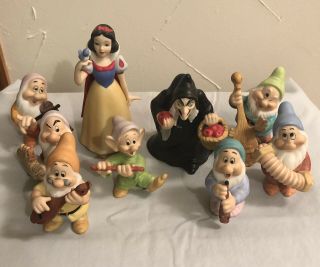 Walt Disney Snow White And The Seven Dwarfs & Wicked Queen Witch Figurines