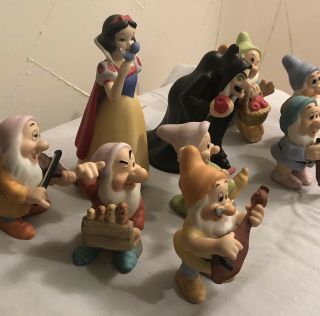 Walt Disney Snow White and the Seven Dwarfs & Wicked Queen Witch Figurines 4