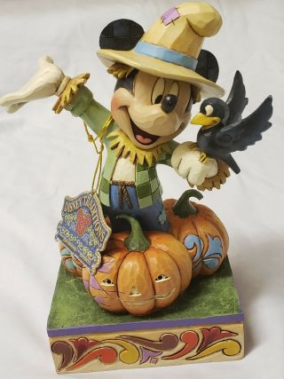 Jim Shore Disney Traditions Harvest Scarecrow Mickey Mouse Rare 4039066 Exc