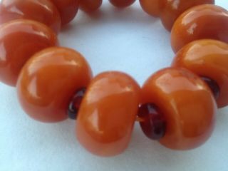 Natural Beeswax Resin,  Plastic Butterscotch Amber Colored Bracelet 7 " 106 Grams