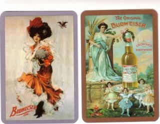 Pair Wide Vintage Budweiser Advertising = Swap Playing Cards