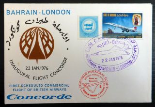Bahrain 1976 Concorde Ba Commercial Flight Bahrain - London Bm714