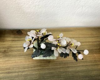 Vintage miniature chinese jade bonsai tree 5”x4” 5