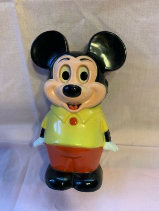 Vintage Illco Wind Up Walking Mickey Mouse Pre - School Toy Disney