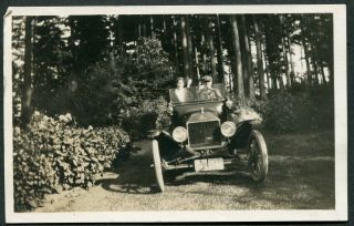 Vintage Photo Postcard Brass Model T Ford Car W/ 1916 Washington License 980001