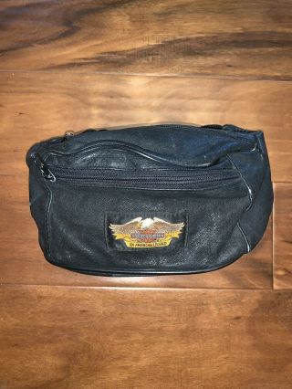 Vintage Leather Harley Davidson Hip Pack/belt & Cigarette Lighter Case