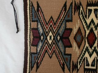 Vtg Small 16 X 12.  5 Hand Woven Navajo Wool Rug Wall Hanging Mat Yei Indian 5