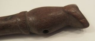 Antique estate ethnographic carved wood hunter’s whistle/flute 8” Dogon? 2