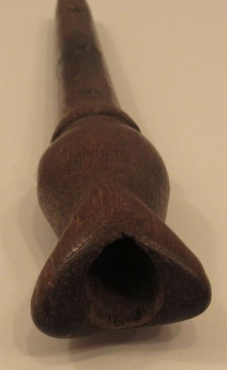 Antique estate ethnographic carved wood hunter’s whistle/flute 8” Dogon? 5
