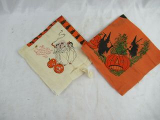 Early Halloween Crepe Paper Decorations 1920s Jack O Lanterns Owls Witches