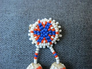 Vintage native american beaded moccasins dangle pin 3