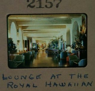 Vintage 1950s Lounge At Royal Hawaiian Waikiki Honolulu Hawaii Slide