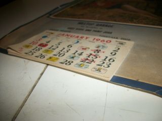 Vintage 1960 Pin up Girl Calendar Hilltop Garage Yorkville Ohio complete good sh 4