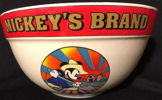 Mickey Mouse Ceramic Bowl Authentic Disney Parks 8.  25 " Dia.