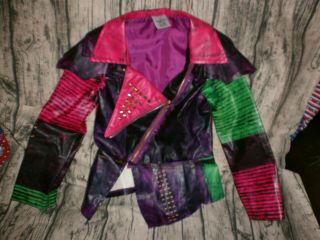 Disney Descendants Mal Faux Leather Jacket Girls M 7 - 8 Purple Pink Costume