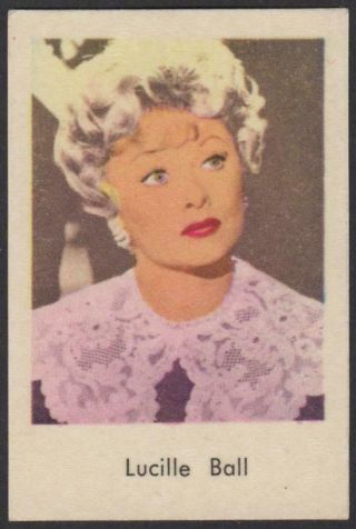 1963 Vintage Swedish Unnumbered Set Movie Star Gum Card Lucille Ball