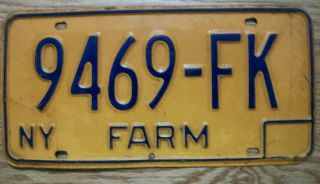 Single York License Plate - 1973 - 80 - 9469 - Fk - Farm