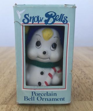 Snow Bells Vintage Porcelain Bell Christmas Ornament By Giftco With Tag And Box