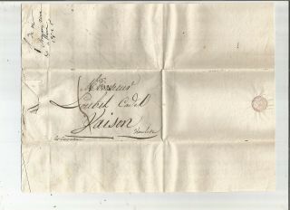 Stampless Folded Letter: 1825 Lyon,  France Black Sl