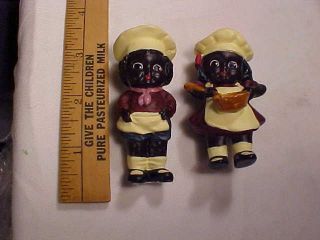 Vintage Miniature Black Americana Boy & Girl Cook Figurines
