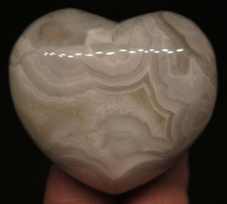 44mm 2.  3oz Natural Crazy Lace Agate Crystal Carving Art Heart