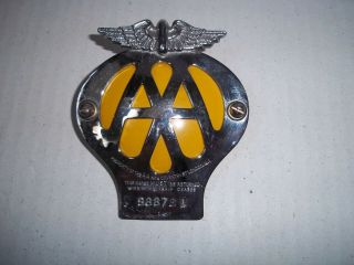 Aa Automobile Association Motor Car Grill Badge Vintage 98878w Car Club License