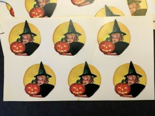Vintage Eureka Stickers Gummed Seals Halloween Witch Crafts Scrapbook 1970s 1980