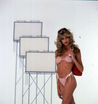 U575a Vintage 80s Playboy Pinup Woman 2 " Transparency Photo Playmate Marianne
