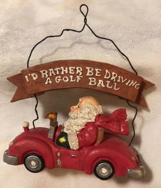 Santa Golf Cart Christmas Ornament " I 