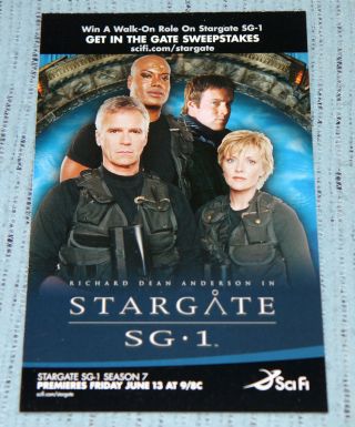 Stargate Sg - 1 Battlestar Galactica Promo Card Sci Fi Syfy Richard Dean Anderson