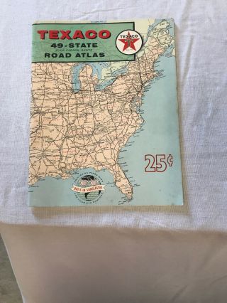 Vintage 1959 Texaco Oil 49 State Rand Mcnally Road Atlas Map