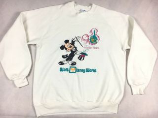 Vtg Walt Disney World 20 Magical Years Anniversary Sweatshirt 1991 - Size Large