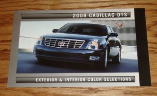 2008 Cadillac Dts Exterior & Interior Color Selections Foldout Brochure 08