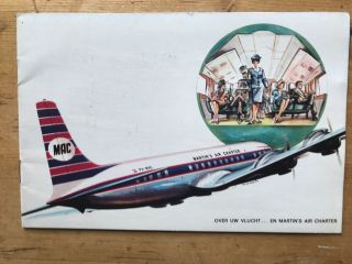 Martinair Holland In Flight Brochure Douglas Dc - 7c And More (rare) 16 Pages
