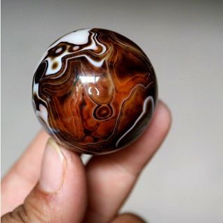 38MM Madagascar Crazy Lace Banded Agate Energy Sphere Ball 3