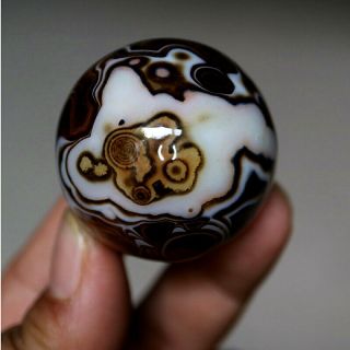 38MM Madagascar Crazy Lace Banded Agate Energy Sphere Ball 5