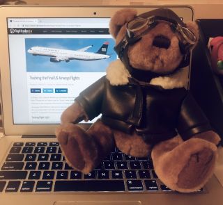 Us Airways Teddy Bear Vintage Pilot Aviator Plush Bomber Jacket & Hat 4th